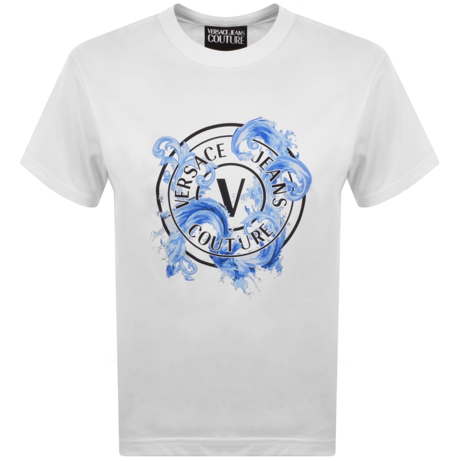 Versace Jeans Couture V Emblem T Shirt White | Mainline Menswear us